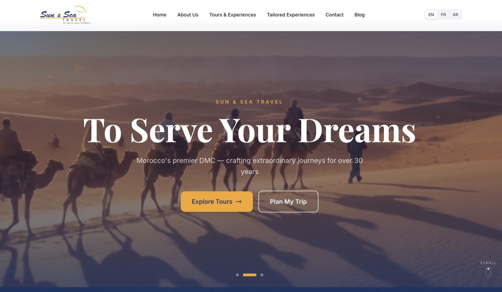 Sun & Sea Travel — interface of the delivered system